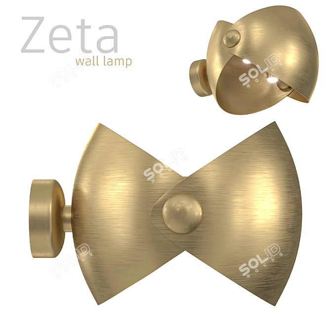 Modern Zeta Wall Lamp: Sleek Design 3D model image 1