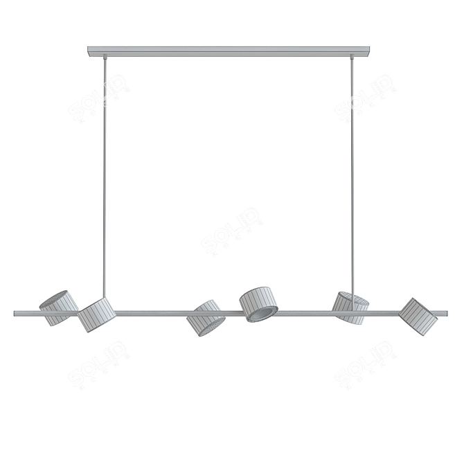 Elegant Dimmable 6-Light Pendant 3D model image 2