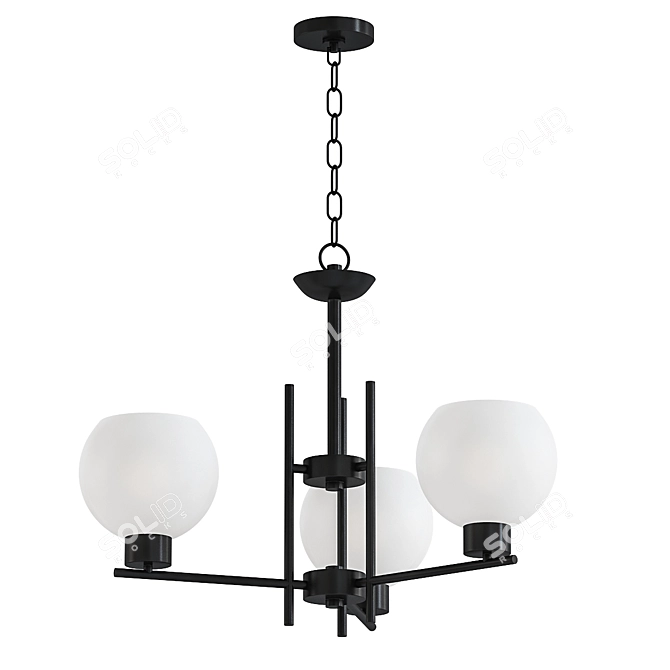 Elegant Whitfield Chandelier 3D model image 1