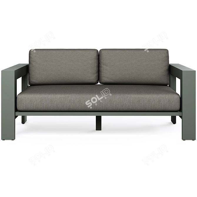 Walker Metal Outdoor Loveseat: Stylish and Durable Patio Seating 3D model image 3