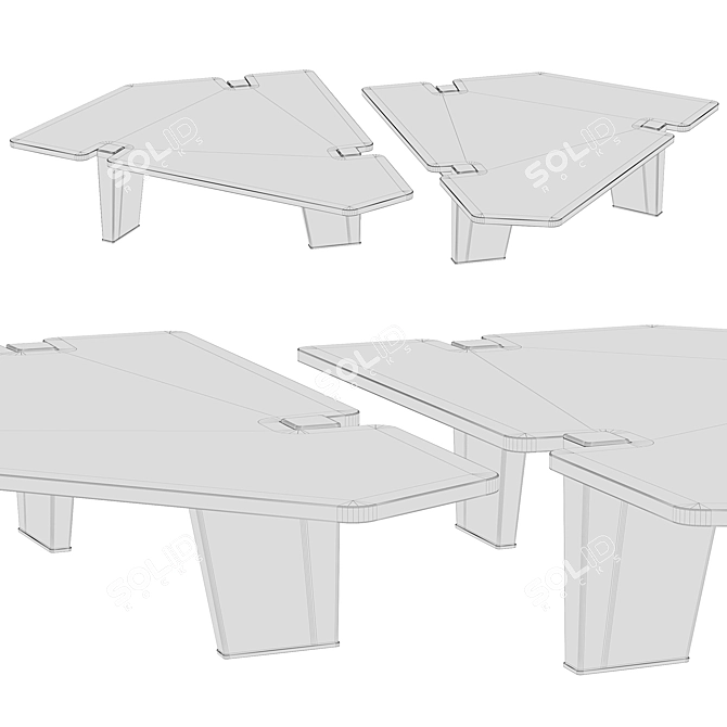 Elegant Minotti Coffee Tables: JACOB 3D model image 2