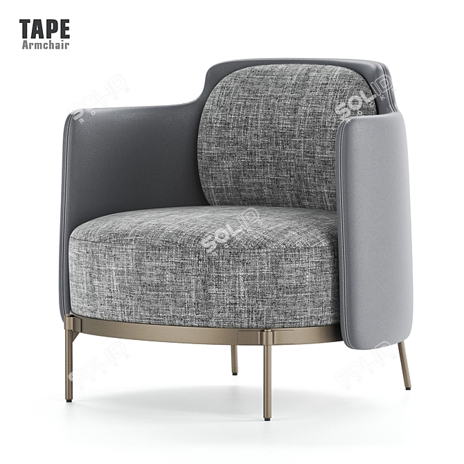 Modern Minotti Tape Armchair 3D model image 3