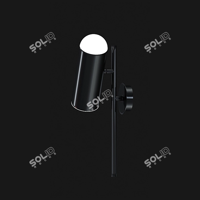 Sleek Hybrid Steel & Glass Lamp 3D model image 2