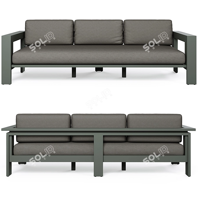 Metal Outdoor Sofa: Walker by Crate and Barrel 3D model image 2