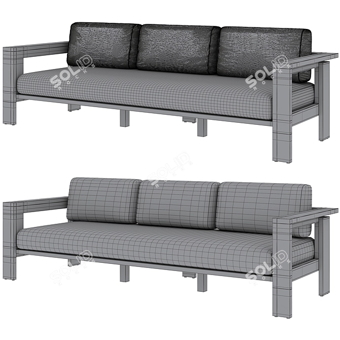 Metal Outdoor Sofa: Walker by Crate and Barrel 3D model image 4