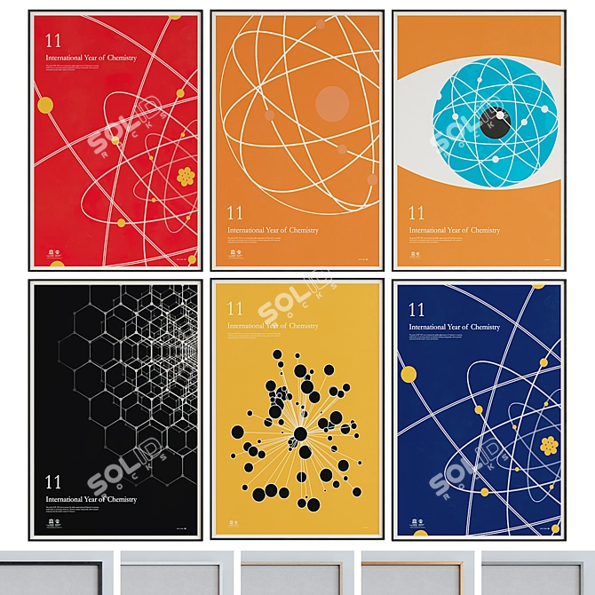 Modern Frame Set: Chemistry Posters 3D model image 1