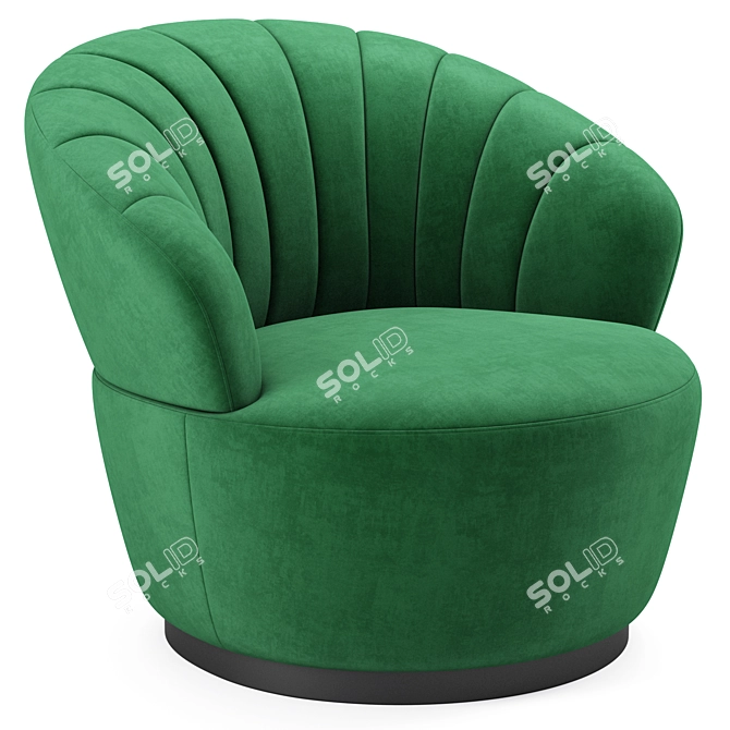 Luxurious Velvet Swivel Chair 3D model image 1