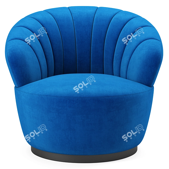 Luxurious Velvet Swivel Chair 3D model image 2