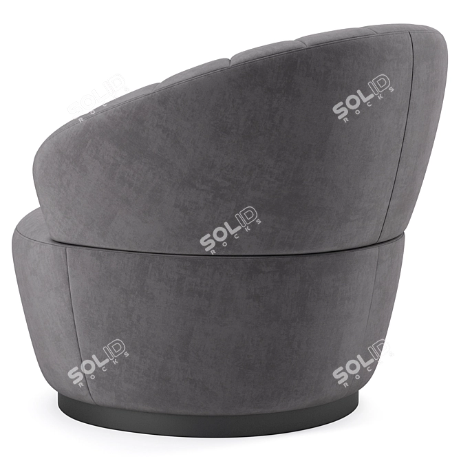 Luxurious Velvet Swivel Chair 3D model image 4