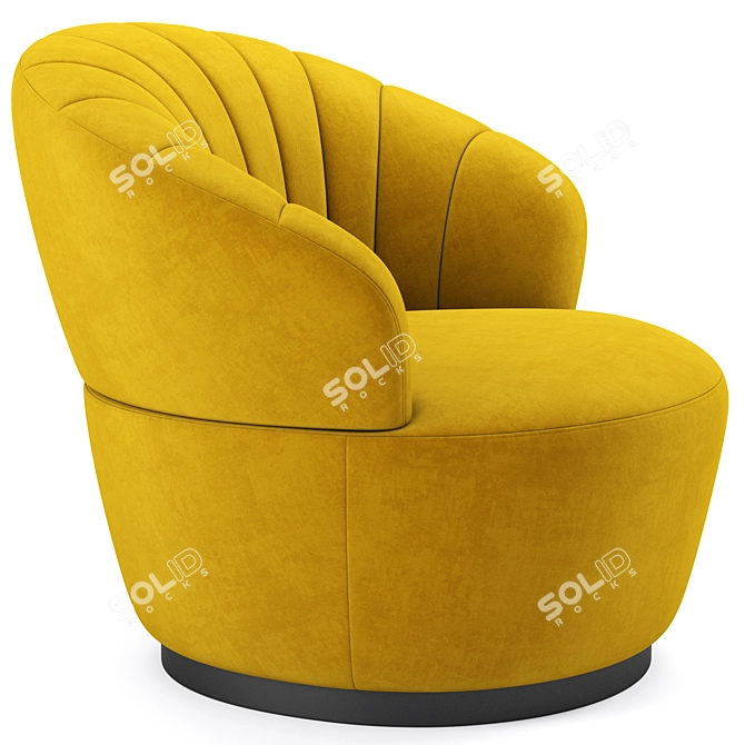 Luxurious Velvet Swivel Chair 3D model image 5