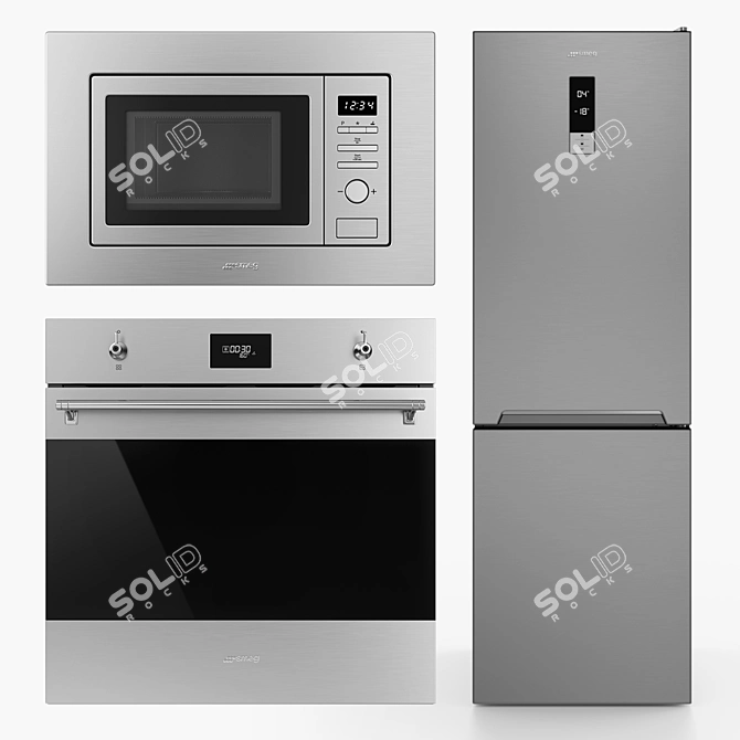 Smeg Built-in Kitchen Appliances: Complete Your Kitchen with Style 3D model image 1