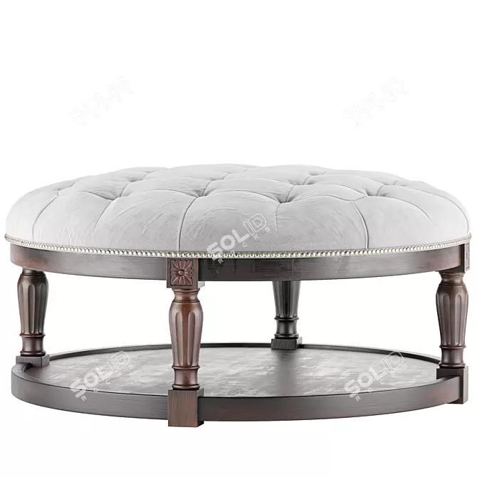 Cream Round Ottoman Coffee Table 3D model image 3