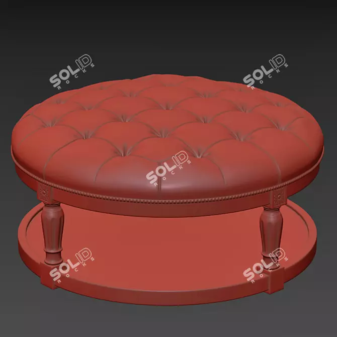 Cream Round Ottoman Coffee Table 3D model image 6