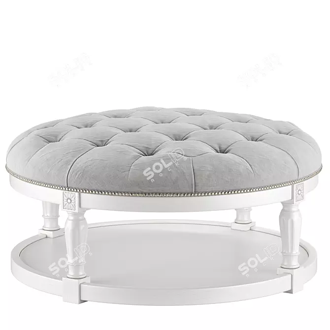 Cream Round Ottoman Coffee Table 3D model image 9