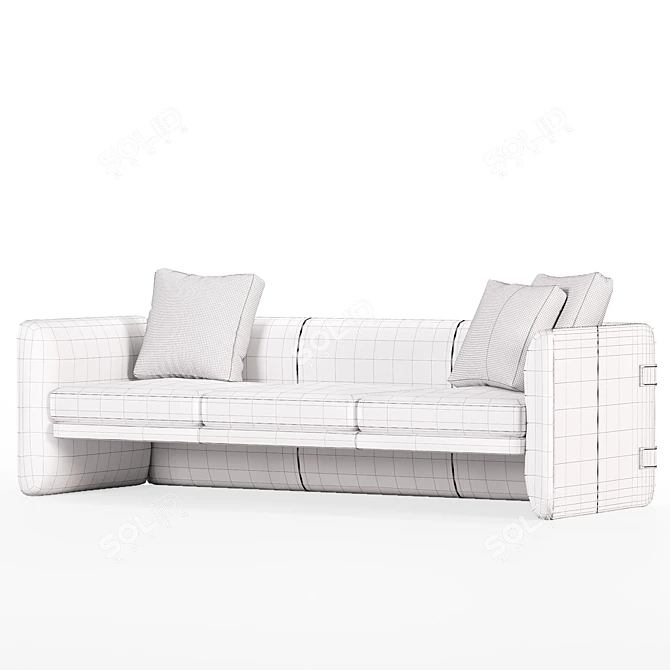 Turri Blossom Luxury Sofa with TurboSmooth 3D model image 3