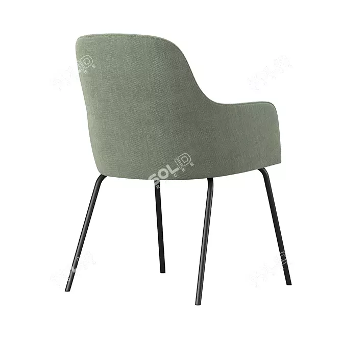 Modern Lipstick Dining Chair 3D model image 2