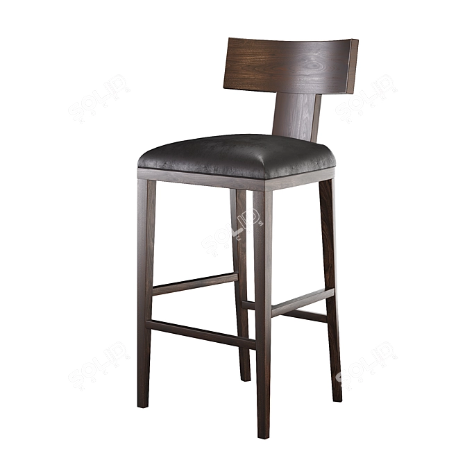 Modern Leather Counter Stool 3D model image 1