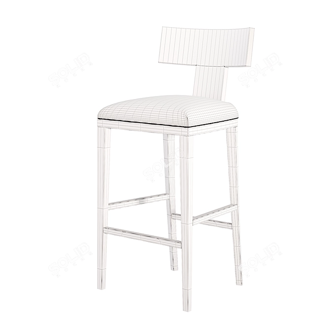 Modern Leather Counter Stool 3D model image 3