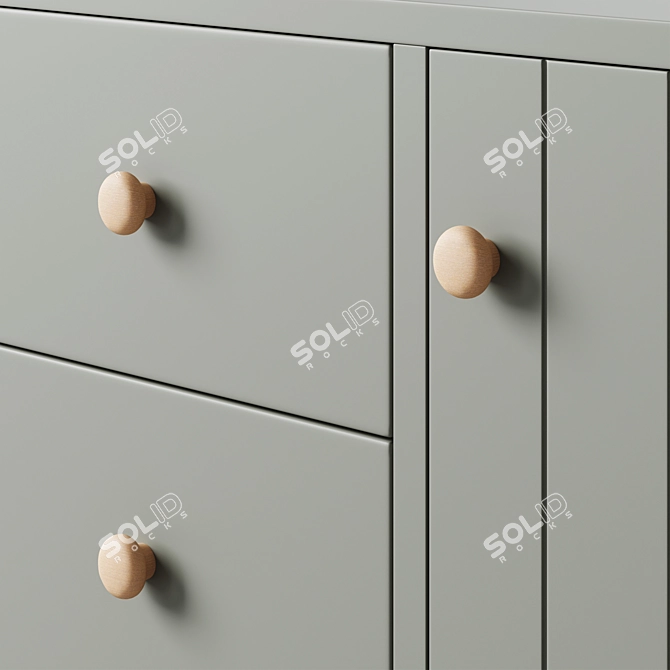 Finn Kids Wide Dresser: Chic and Spacious 3D model image 3