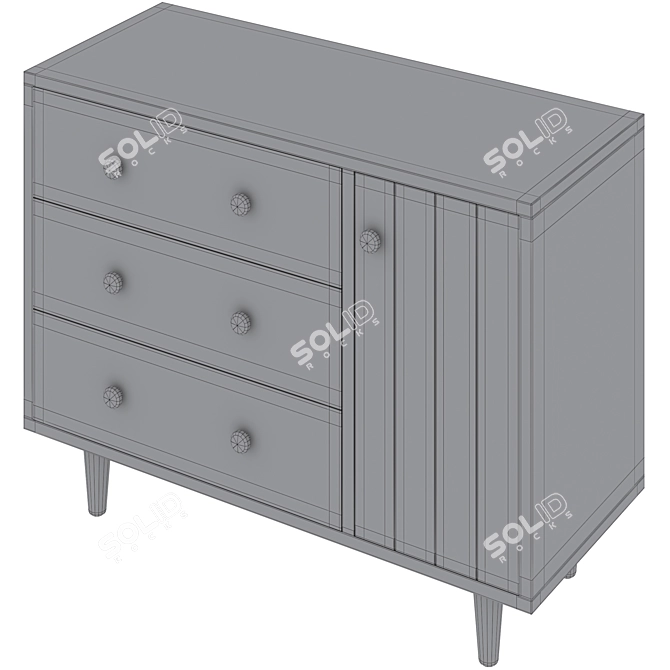 Finn Kids Wide Dresser: Chic and Spacious 3D model image 5