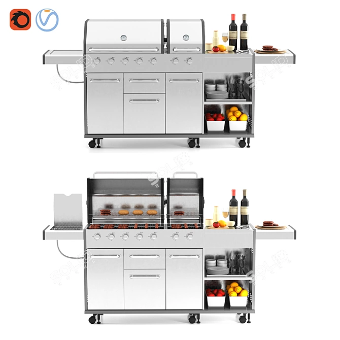 BBQ Grill Collection: 26 Foods 3D model image 1