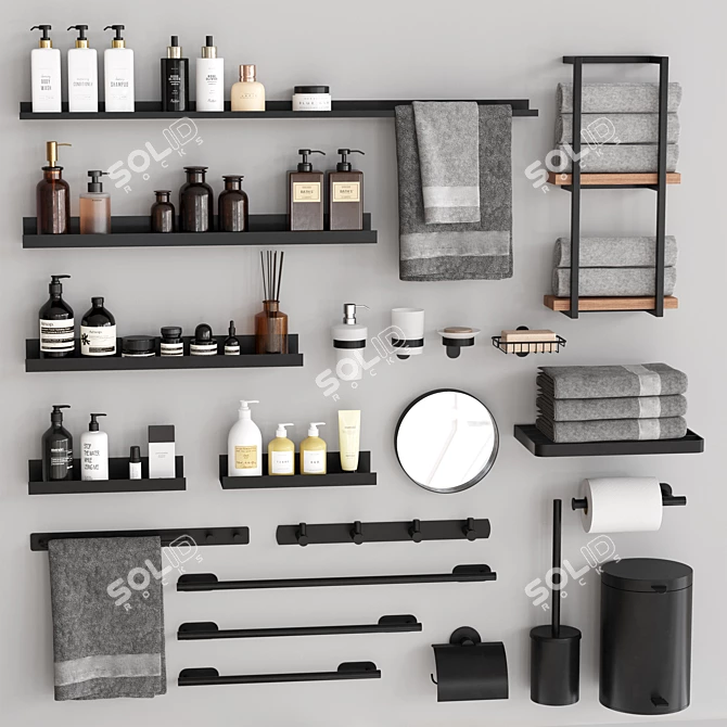 Versatile Bathroom Decor Kit 3D model image 1