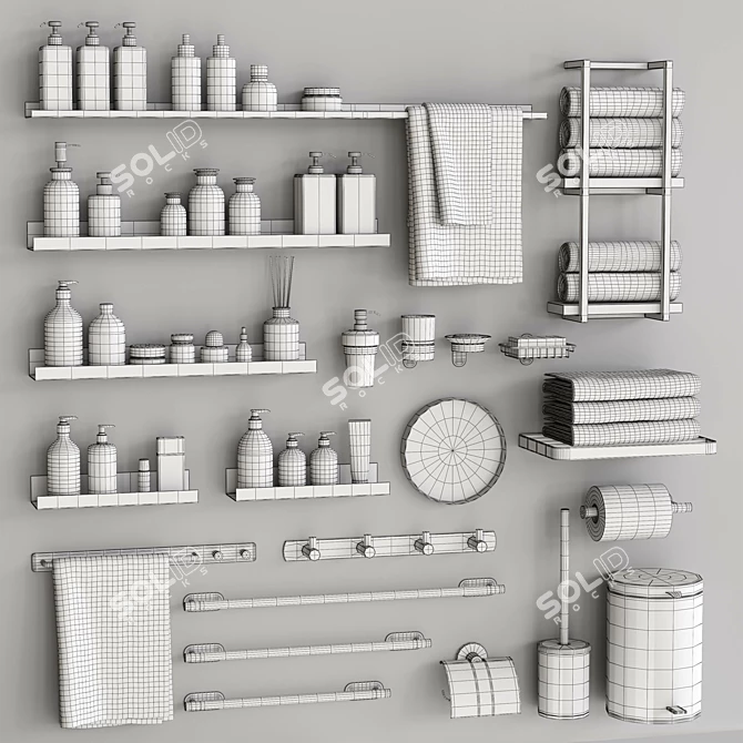 Versatile Bathroom Decor Kit 3D model image 7