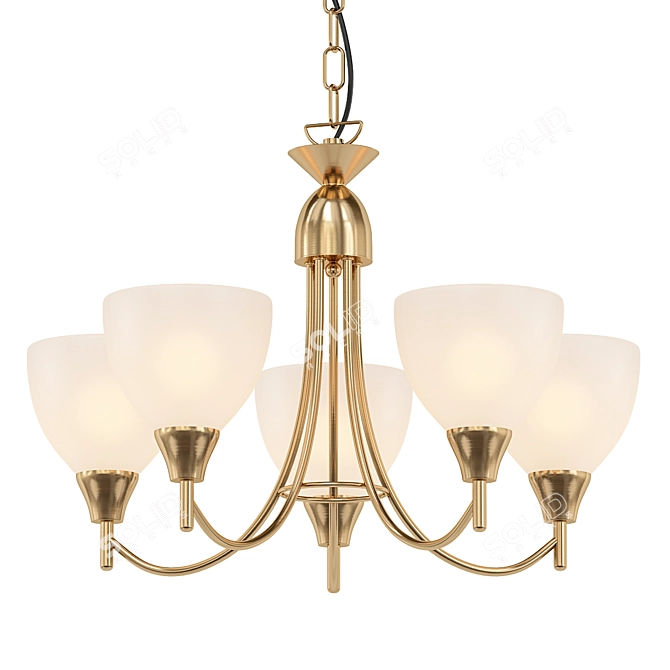 Vintage Brass Pendant Light 3D model image 1