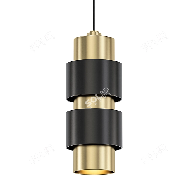 Aged Old Bronze 2-Light Pendant 3D model image 1