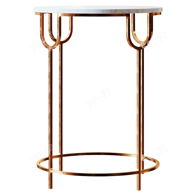 Elegant Bettina Marble Side Table 3D model image 2