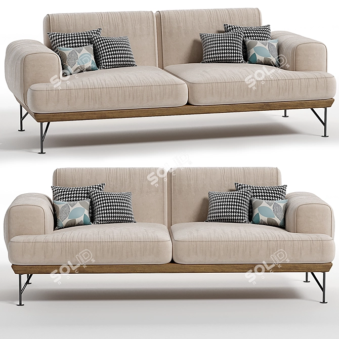 Minimalist 2 Seat Sofa: Matthew Hilton Armstrong 3D model image 1