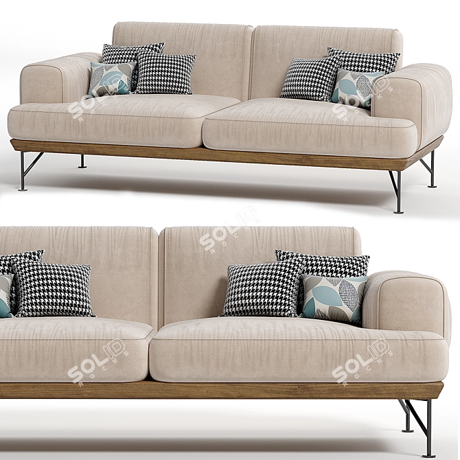 Minimalist 2 Seat Sofa: Matthew Hilton Armstrong 3D model image 3