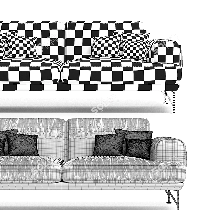 Minimalist 2 Seat Sofa: Matthew Hilton Armstrong 3D model image 4