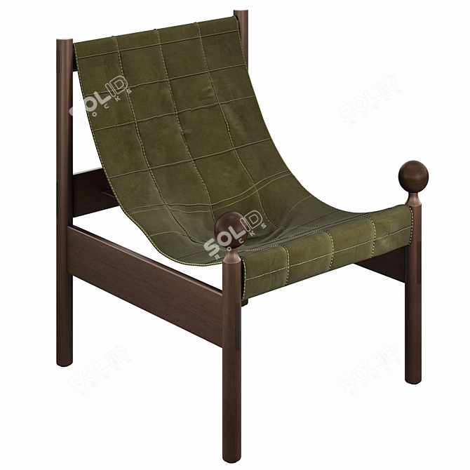  Elegant Ouro Preto Armchair: Timeless Design 3D model image 1