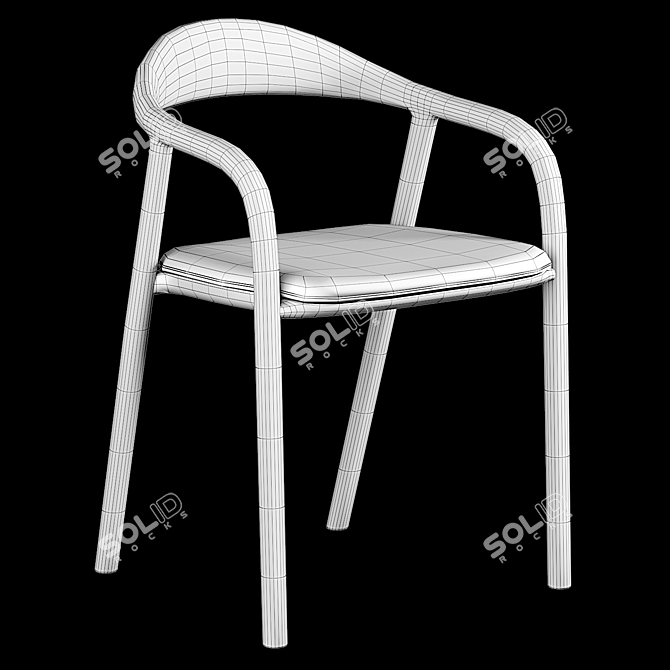 Sleek Neva Chair: Artisan Elegance 3D model image 4