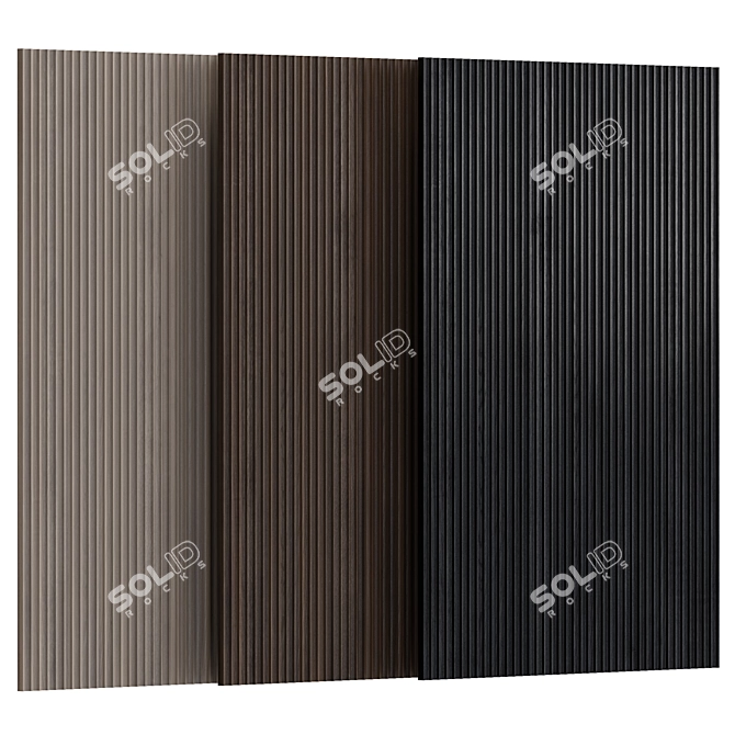 3-in-1 Wood Panel: Exquisite Craftsmanship 3D model image 1