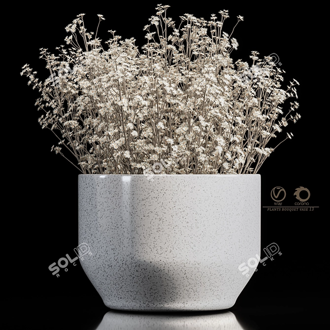 Elegant Plants Bouquet Vase 13 3D model image 4