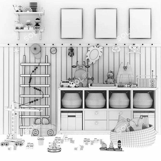 Stylish Toy Furniture Set 3D model image 6