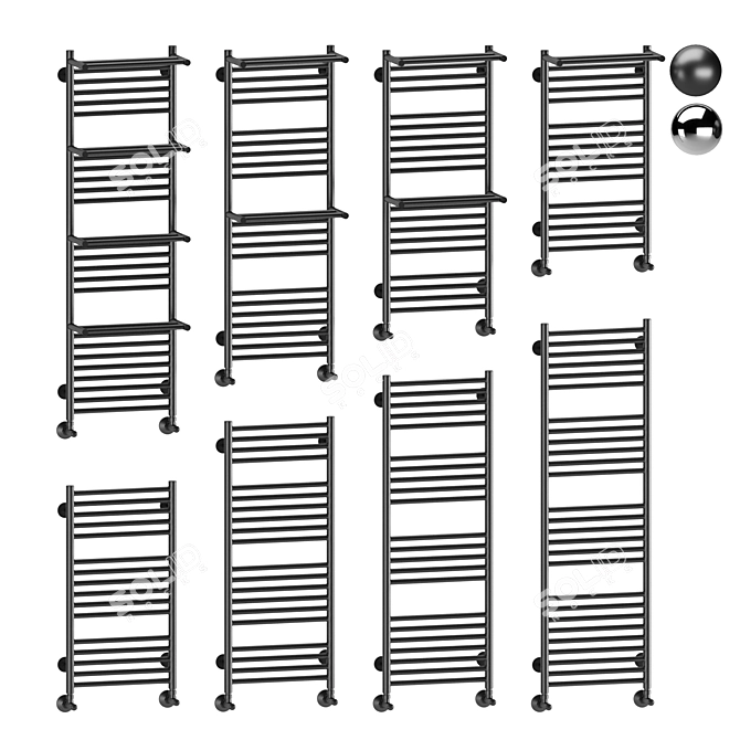 Aurora Water Heated Towel Rail 3D model image 1