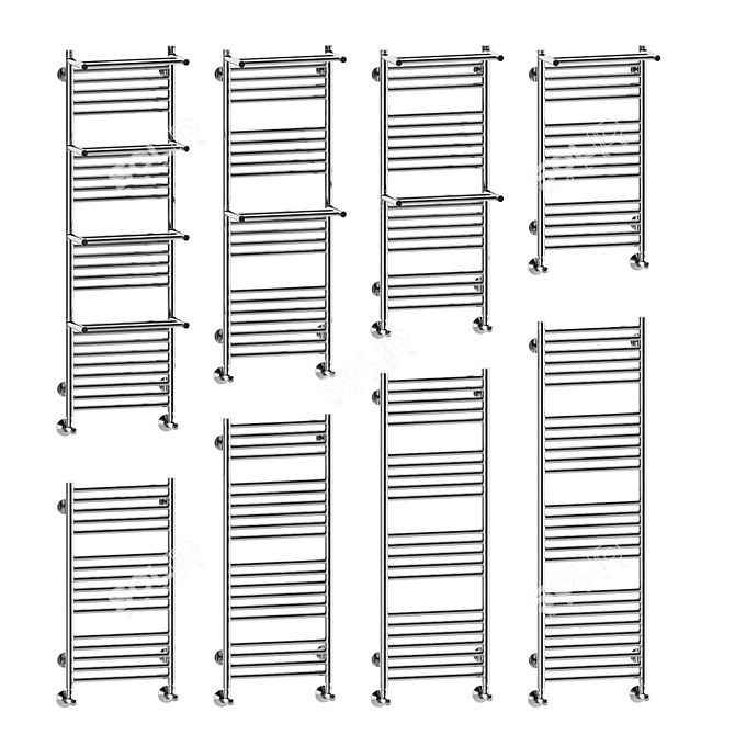 Aurora Water Heated Towel Rail 3D model image 2