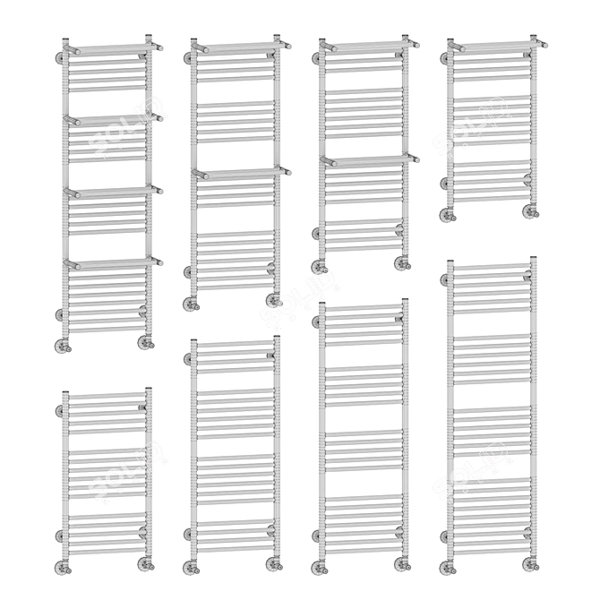 Aurora Water Heated Towel Rail 3D model image 3