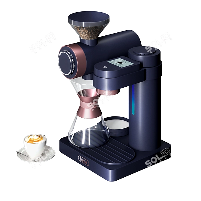 Gevi Smart Pour-over Coffee Machine: Fast Heating Brewer with Built-in Grinder 3D model image 2