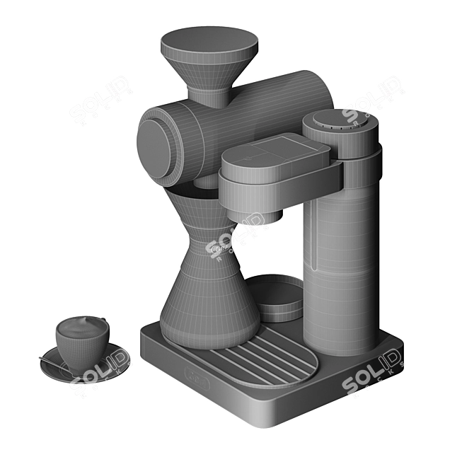 Gevi Smart Pour-over Coffee Machine: Fast Heating Brewer with Built-in Grinder 3D model image 4