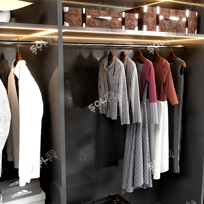 Versatile Stylish Wardrobe 3D model image 4