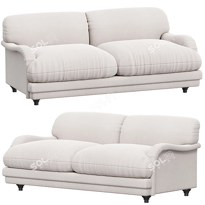 Cozy Blush Puffy Sofa 3D model image 1