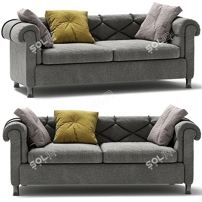 Elegant Tufted Sofa: Arcadia 3D model image 1