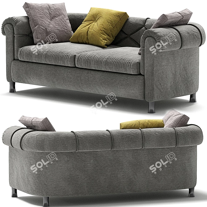 Elegant Tufted Sofa: Arcadia 3D model image 2