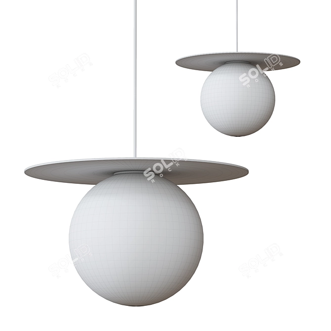 Elegant Marble Orb Chandelier 3D model image 2