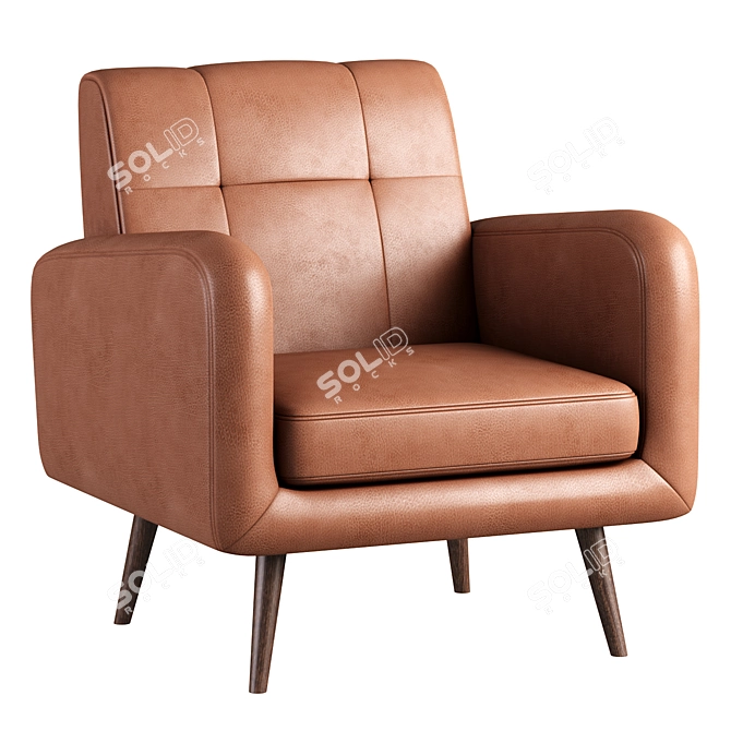 Keflavik Mid-century Arm Chair: Retro Elegance for Your Home 3D model image 1