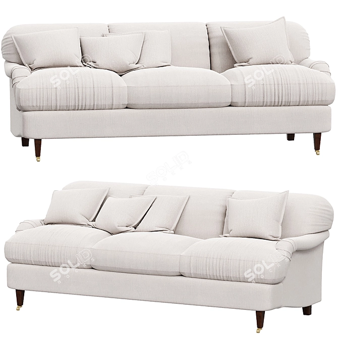 Hayes 3-Seat Sofa - Elegant Comfort 3D model image 1